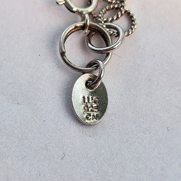 Signed LUC 925 CN Lucas Lameth Sterling Silver Gray Baroque Pearl Necklace long - Picture 7 of 10